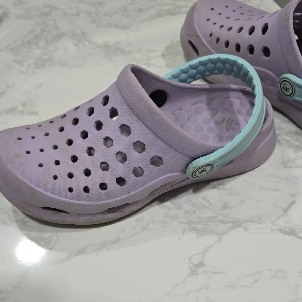Joybees Kids Clogs-Lavender and Aqua Size 1